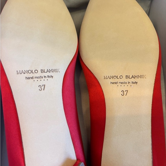 Manolo Blahnik Scarlet Flats with Crystal Buckle - Picture 7 of 8